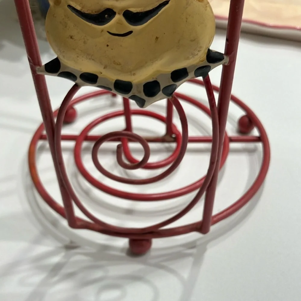 Antique Charming Chef Red Paper Towel Holder